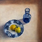 Still life with blue carafe and lemons 2021 by Angie de Latour
